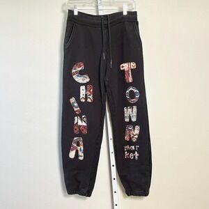 Chinatown Market Spellout 3D Patchwork Sweatpants Mens M‎ Black Streetwear Urban